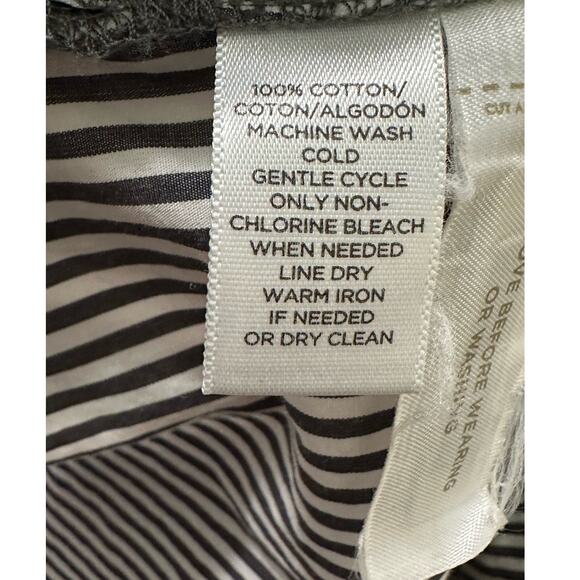 Loft gray white stripes off shoulder 3/4 sleeves blouse size small - Picture 4 of 13